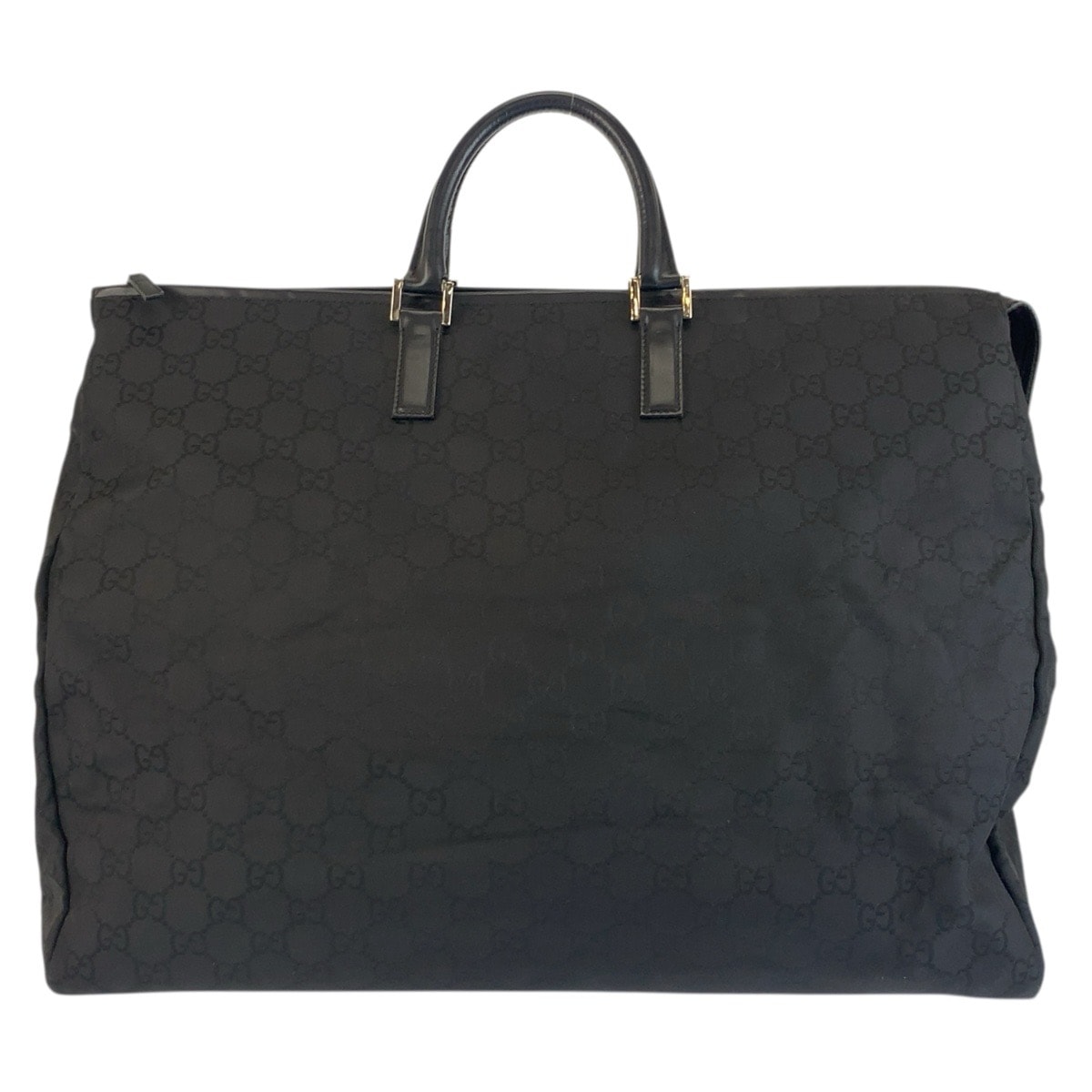 美品 GUCCI グッチ GG柄 ブラック 黒 ナイロン ボストンバッグ 男女兼用 603281 【中古】