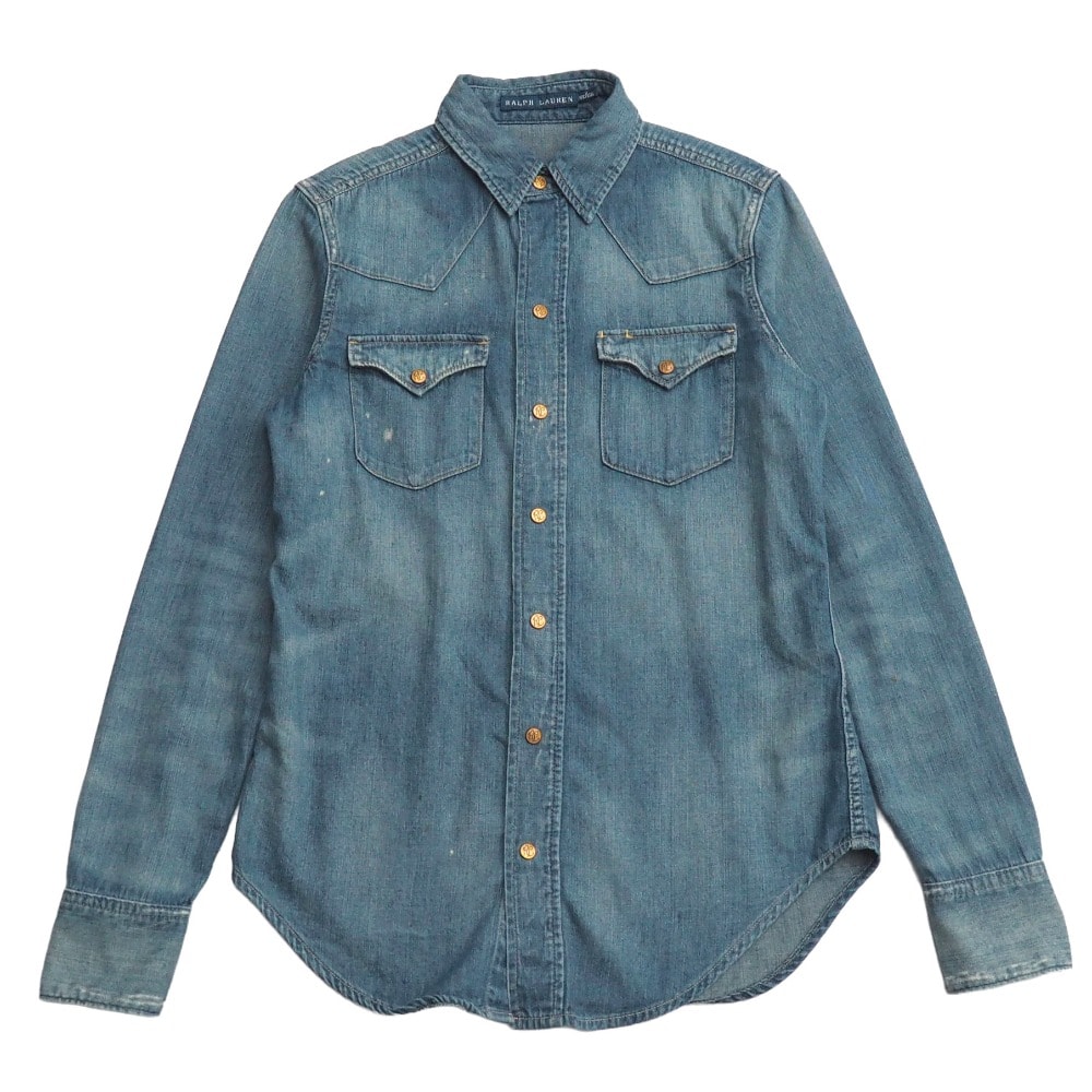 RALPH LAUREN ラルフローレン 長袖シャツ サイズ2(155/84A) デニム ウエスタンシャツ インディゴ ブランド古着【中古】20261003/RB1162