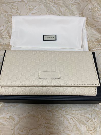 GUCCI Guccissima Flap Long Wallet "Light Blue"