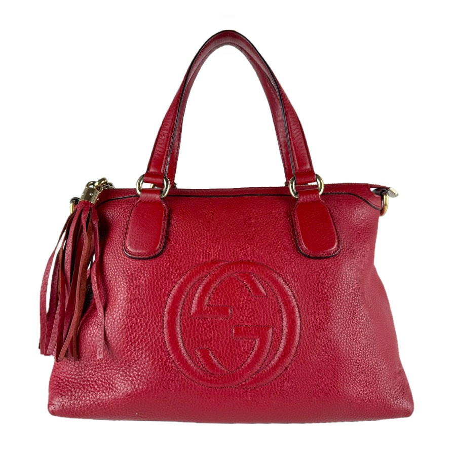 グッチ GUCCI ハンドバッグ ショルダーバッグ ソーホー レザー レッド レディース 308362【中古】 z9703