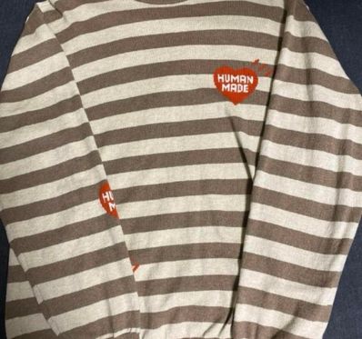 HUMAN MADE STRIPED L/S KNIT SWEATER "Beige"