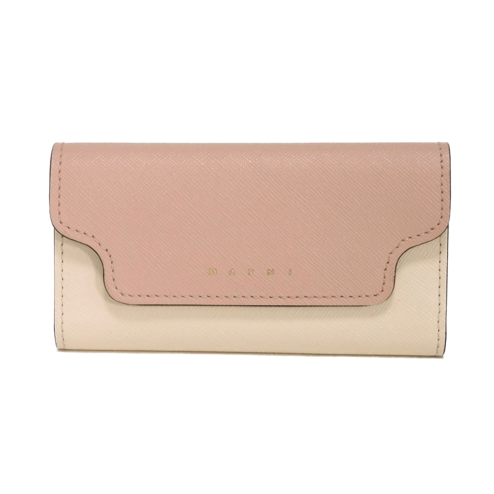 MARNI マルニ サフィアーノ 6連 キーホルダー タルク ナチュラル トリオカラー スナップボタン ロゴ 箔押し カメリア キーケース PCM00017U1 LV520 Z605M