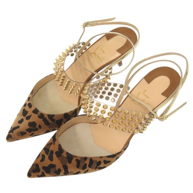 クリスチャンルブタン スタッズ クリアベルト アンクルストラップ