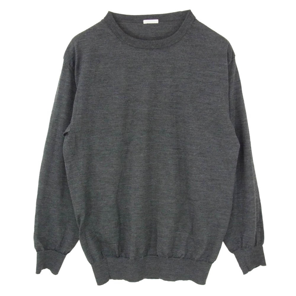 COMOLI コモリ 17AW L03-06001 21G ウール クルーネック 長袖 ロングスリーブ ニット グレー系 3【中古】