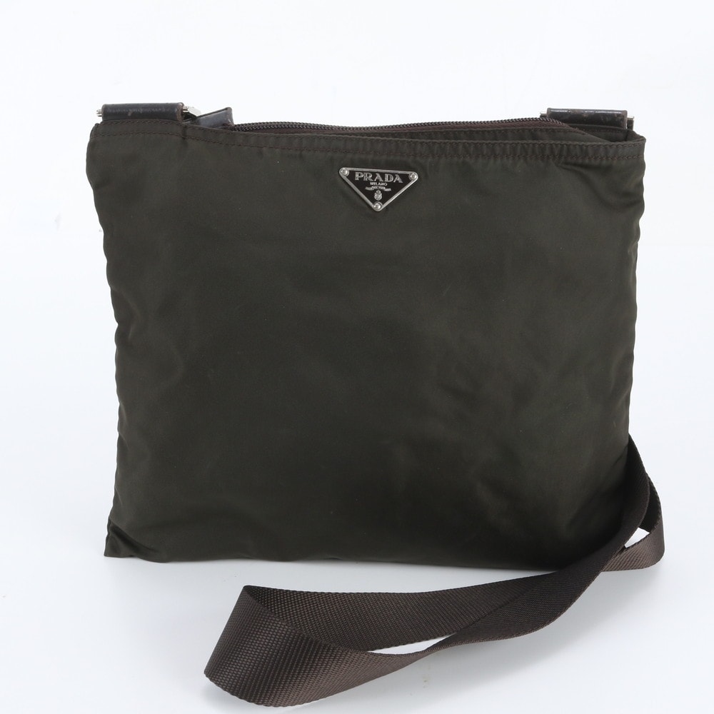 ■美品 プラダ テスート ナイロントライアングルロゴショルダーバッグ