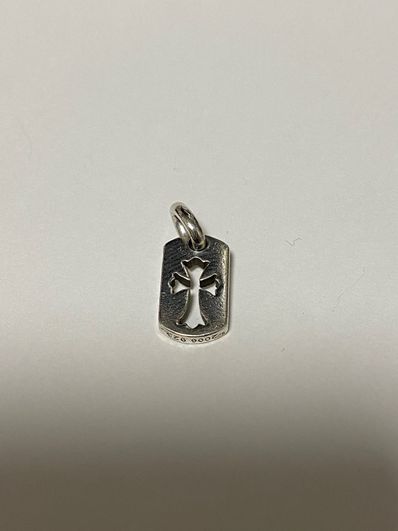 Chrome Hearts Dog Tag Tiny Cut Out Cross "Silver"