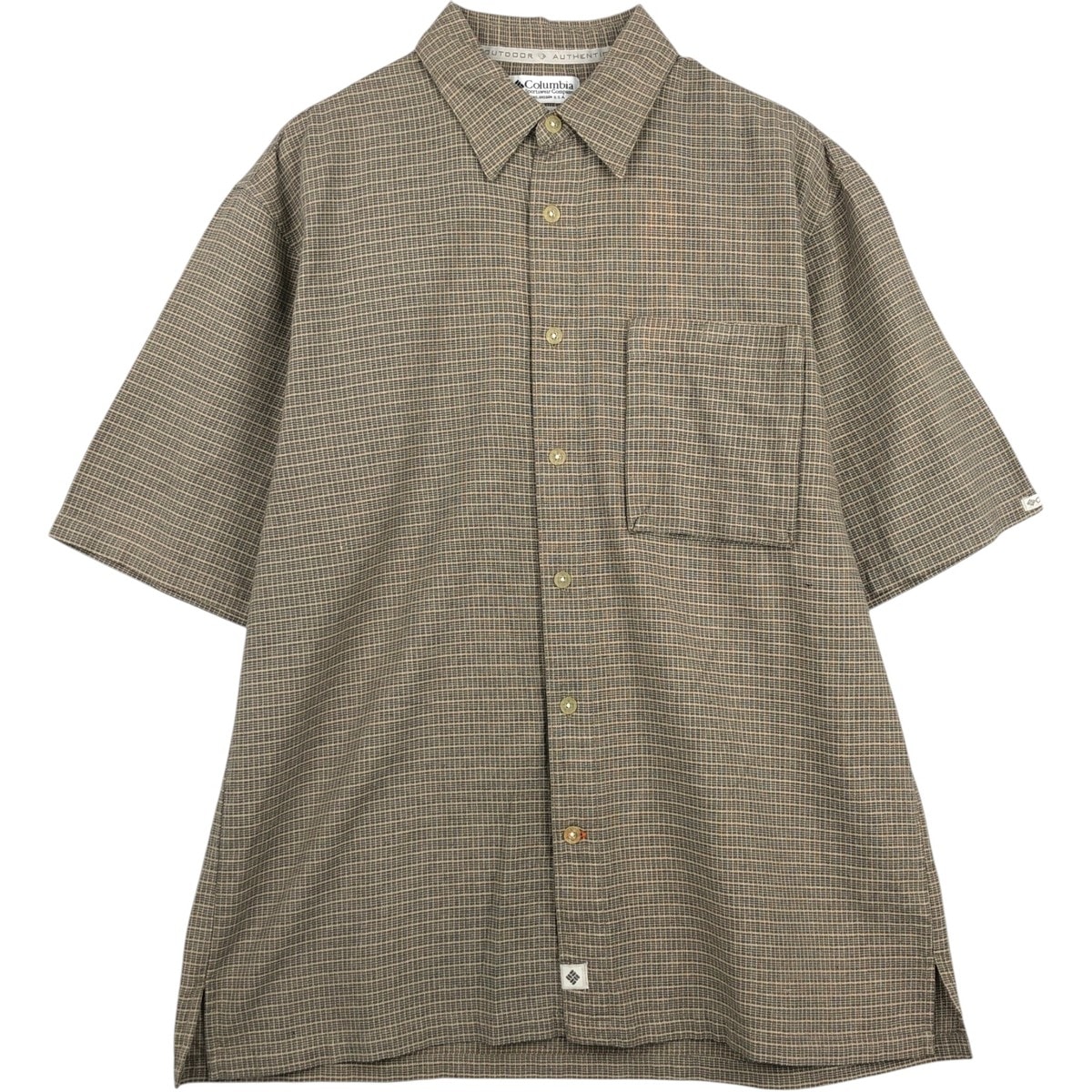 古着 90~00年代 コロンビア Columbia 半袖 コットン チェックシャツ ボックスシャツ メンズM相当 ヴィンテージ/eaa643788