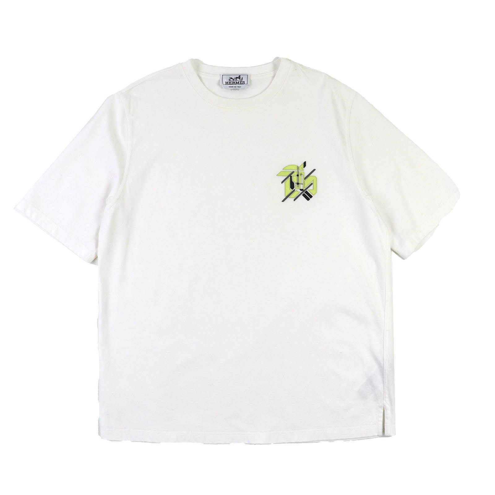 美品 エルメス 半袖Tシャツ レザーパッチ クルーネック S 31-5766