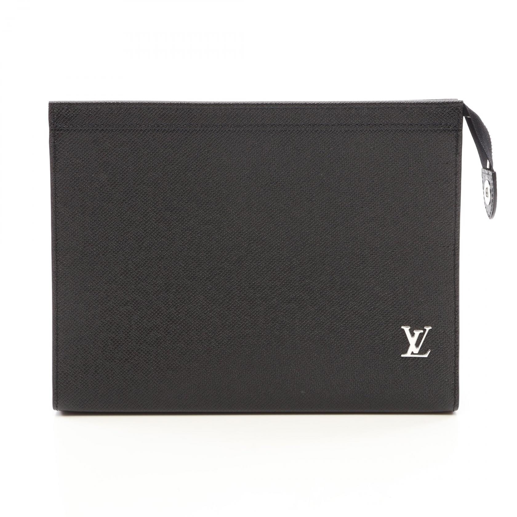 ルイ・ヴィトン LOUIS VUITTON ポシェット ヴォワヤージュ セカンドバッグ クラッチバッグ バッグ レザー タイガ ノワール メンズ ブラック系 M30450 【中古】
