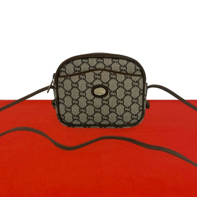 GUCCI グッチ グッチプラス レザー PVC ショルダーバッグ ブラウン
63446