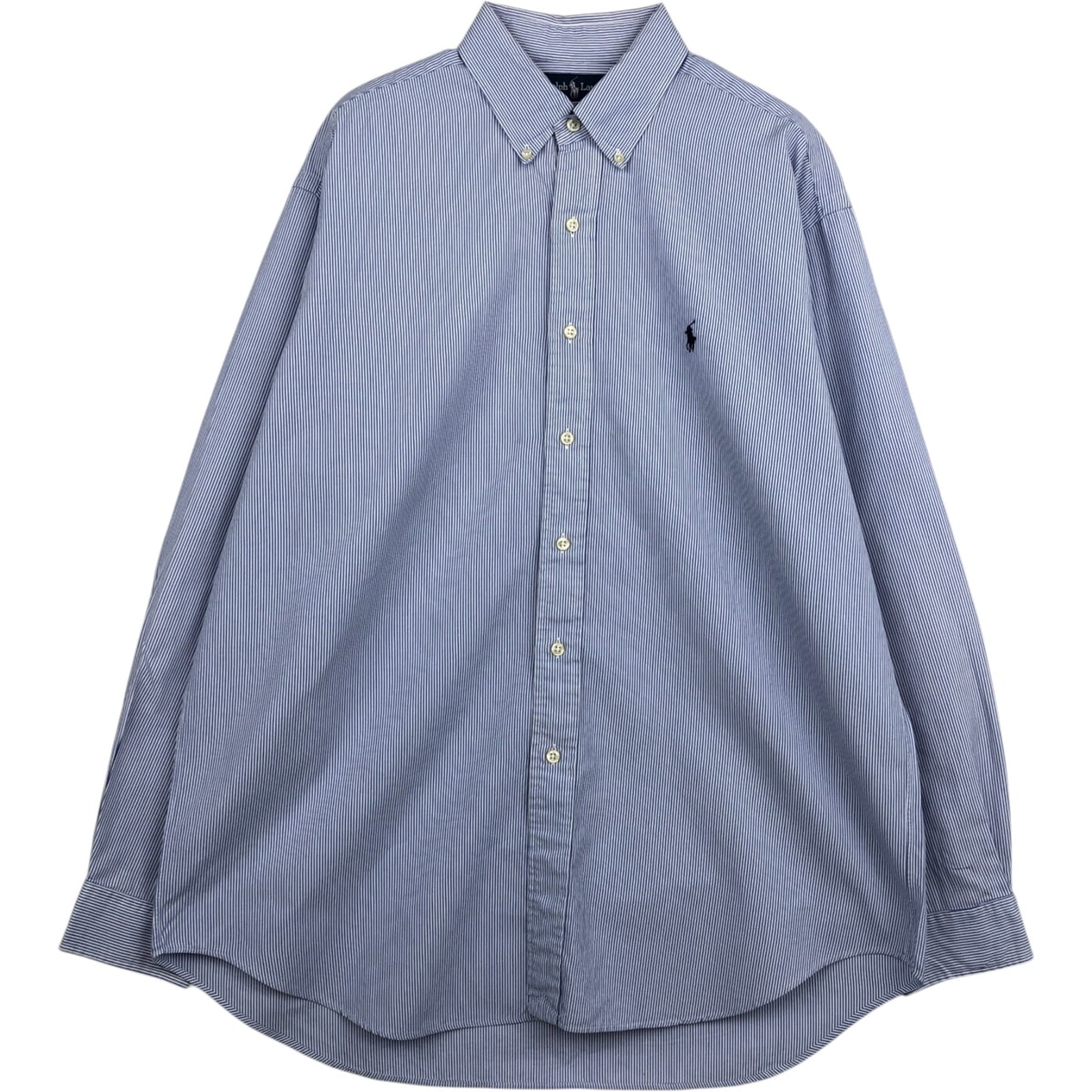 古着 ラルフローレン Ralph Lauren BLAKE 長袖 ボタンダウンストライプシャツ メンズL相当/eaa629107