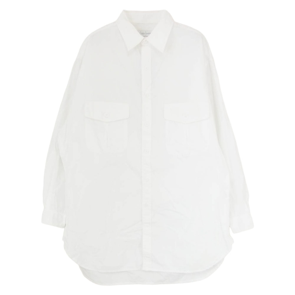 Yohji Yamamoto POUR HOMME ヨウジヤマモトプールオム 長袖シャツ 24SS HS-B04-001 定番シャツ ロング丈 長袖 ブラウス ホワイト系 2【中古】
