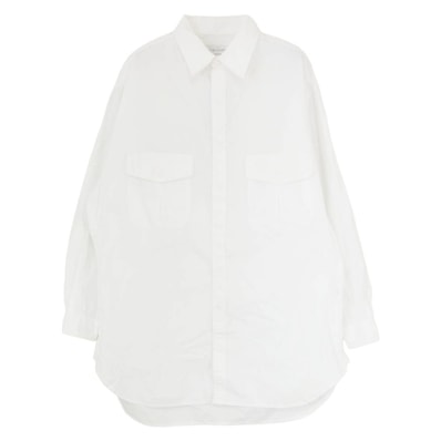 Yohji Yamamoto POUR HOMME ヨウジヤマモトプールオム 長袖シャツ 24SS HS-B04-001 定番シャツ ロング丈 長袖 ブラウス ホワイト系 2【中古】
