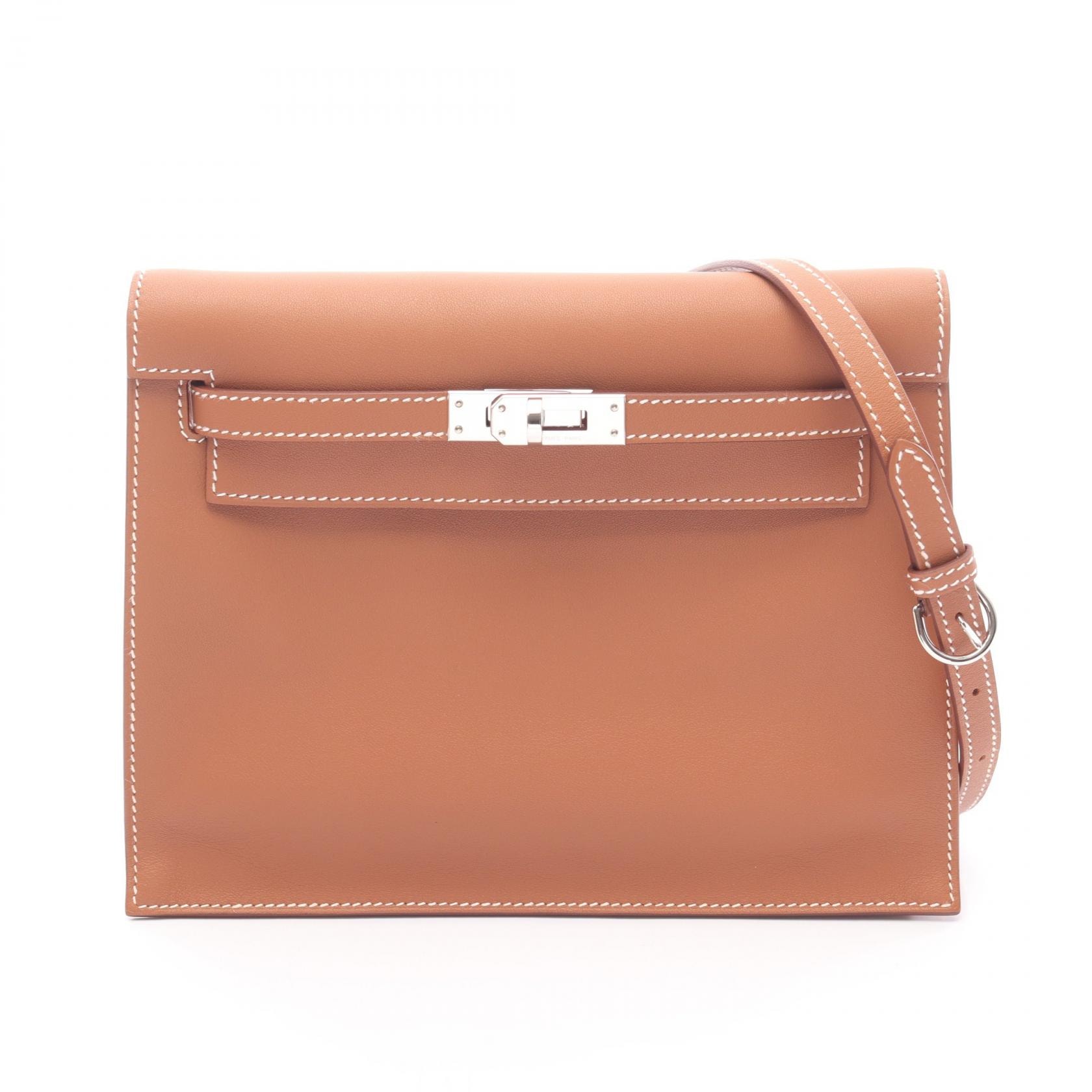 エルメス HERMES ケリーダンス2 ショルダーバッグ バッグ レザー カーフ(牛革) ヴォースイフト ヴォースイフト ゴールド U刻印(2022年製造) レディース ブラウン系 079233CK 【中古】