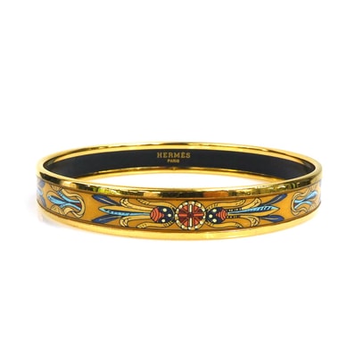 エルメス HERMES バングル ブレスレット エマイユ メタル/エナメル ゴールド/マルチカラー レディース【中古】 e62094k