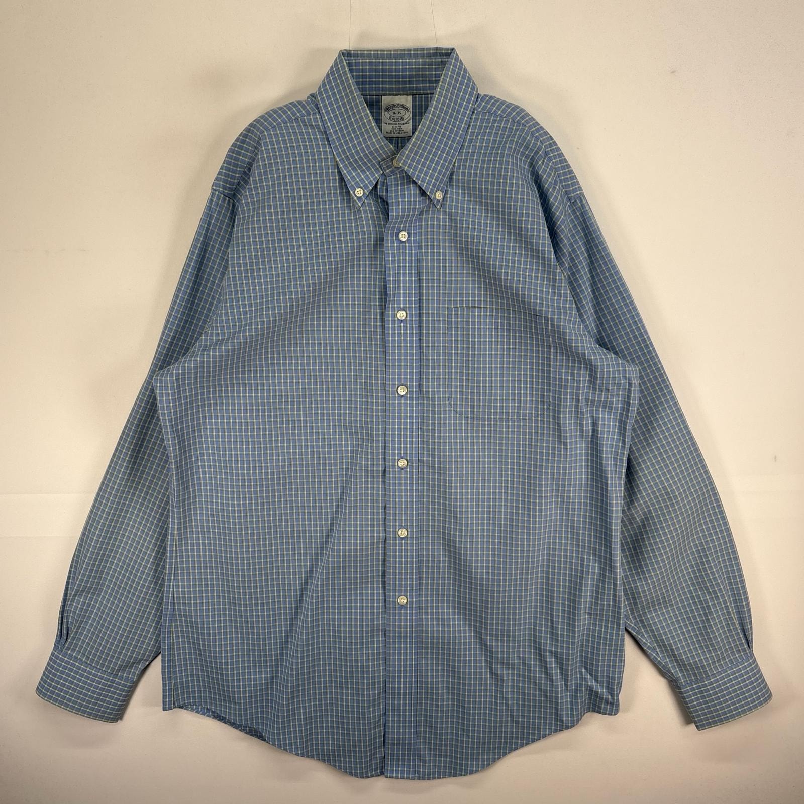 古着 ブルックスブラザーズ Brooks Brothers 長袖シャツ チェック 胸ポケ ボタンダウン L ブルー系 マルチカラー メンズ
