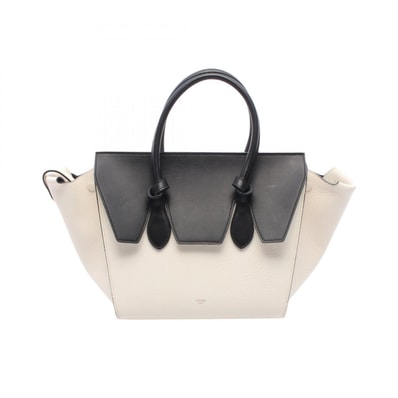 セリーヌ CELINE タイノット ミニ ハンドバッグ バッグ レザー レディース ホワイト系 / ブラック系 【中古】