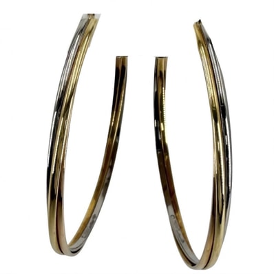 CARTIER カルティエ ピアス トリニティ フープピアス アクセサリー ジュエリー Trinity earrings Au750 K18 K18イエローゴールド K18ピンクゴールド K18ホワイトゴールド レディース 約17.5g【中古品】