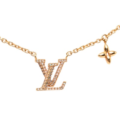 ルイ ヴィトン コリエ LV アイコニック ペンダント ネックレス M00985 ゴールド メッキ ラインストーン レディース LOUIS VUITTON 【中古】