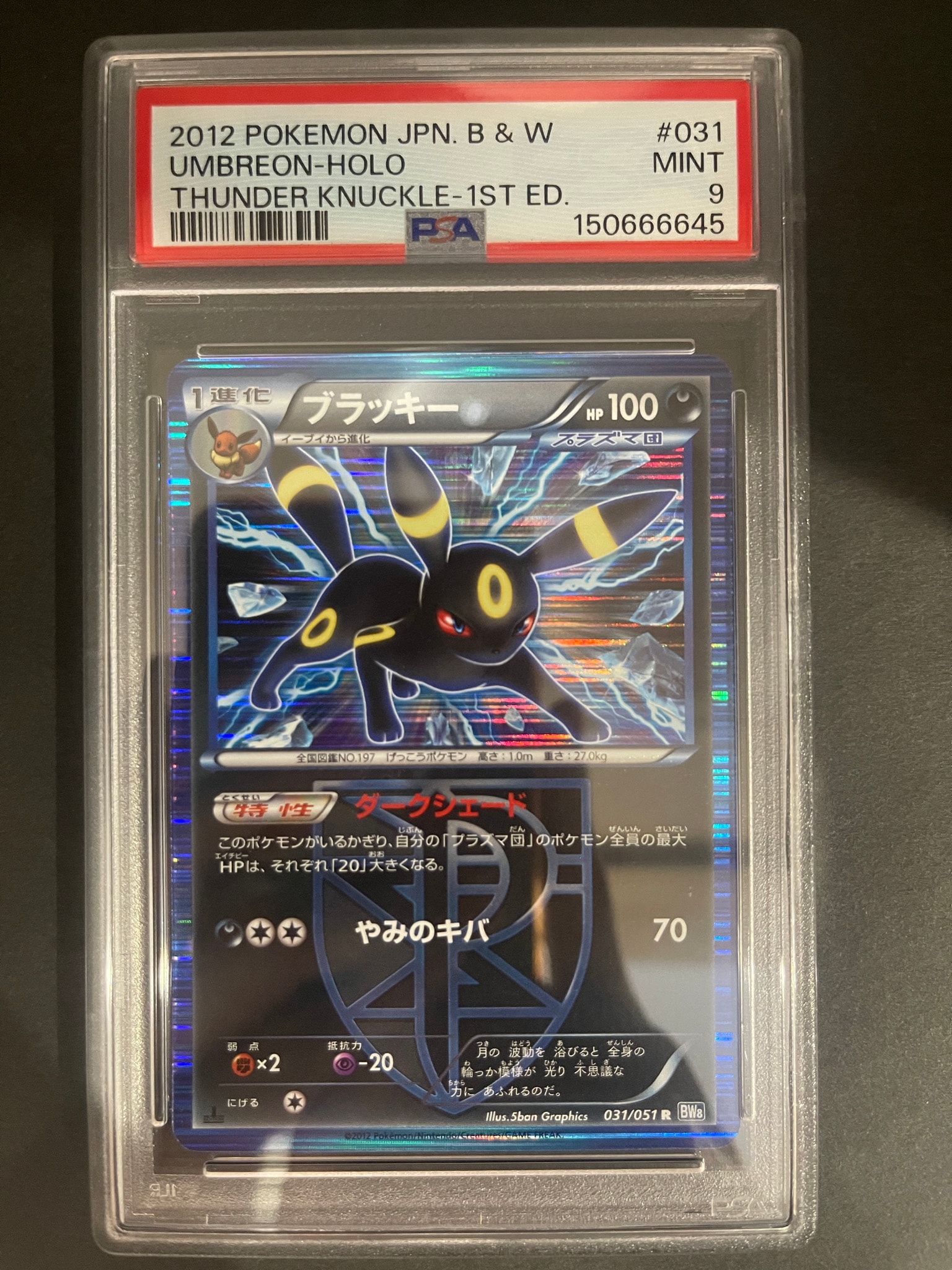 PSA9】ブラッキー R :1ED [BW8 031/051](拡張パック「ライデンナックル