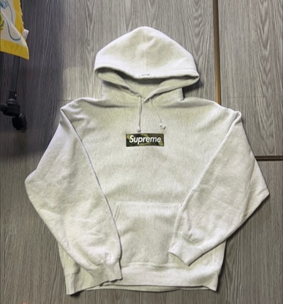 シュプリーム ボックス ロゴ フーディー スウェットシャツ "アッシュ グレー" (23FW)