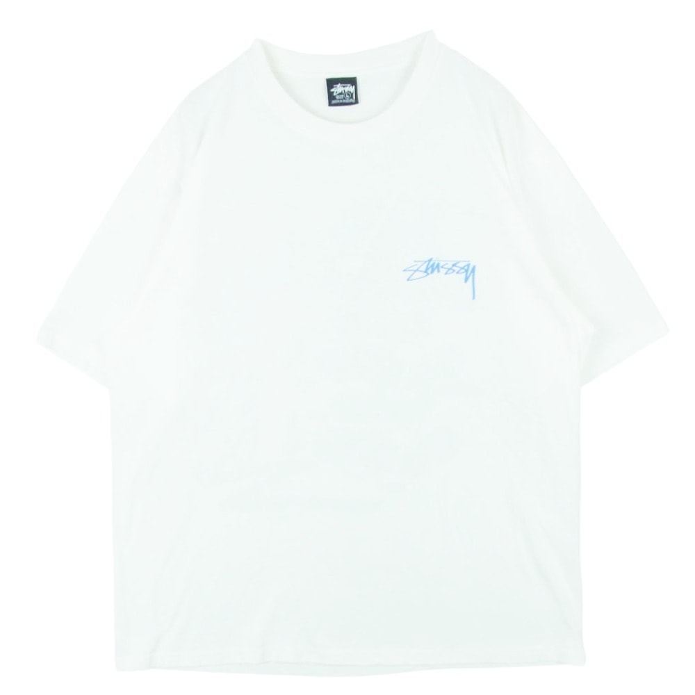 STUSSY ステューシー 26SS SKATE STACK TEE PIGMENT DYED スケート スタック ピグメント ダイド Tシャツ 半袖 カットソー ホワイト系 アイボリー系 L【中古】