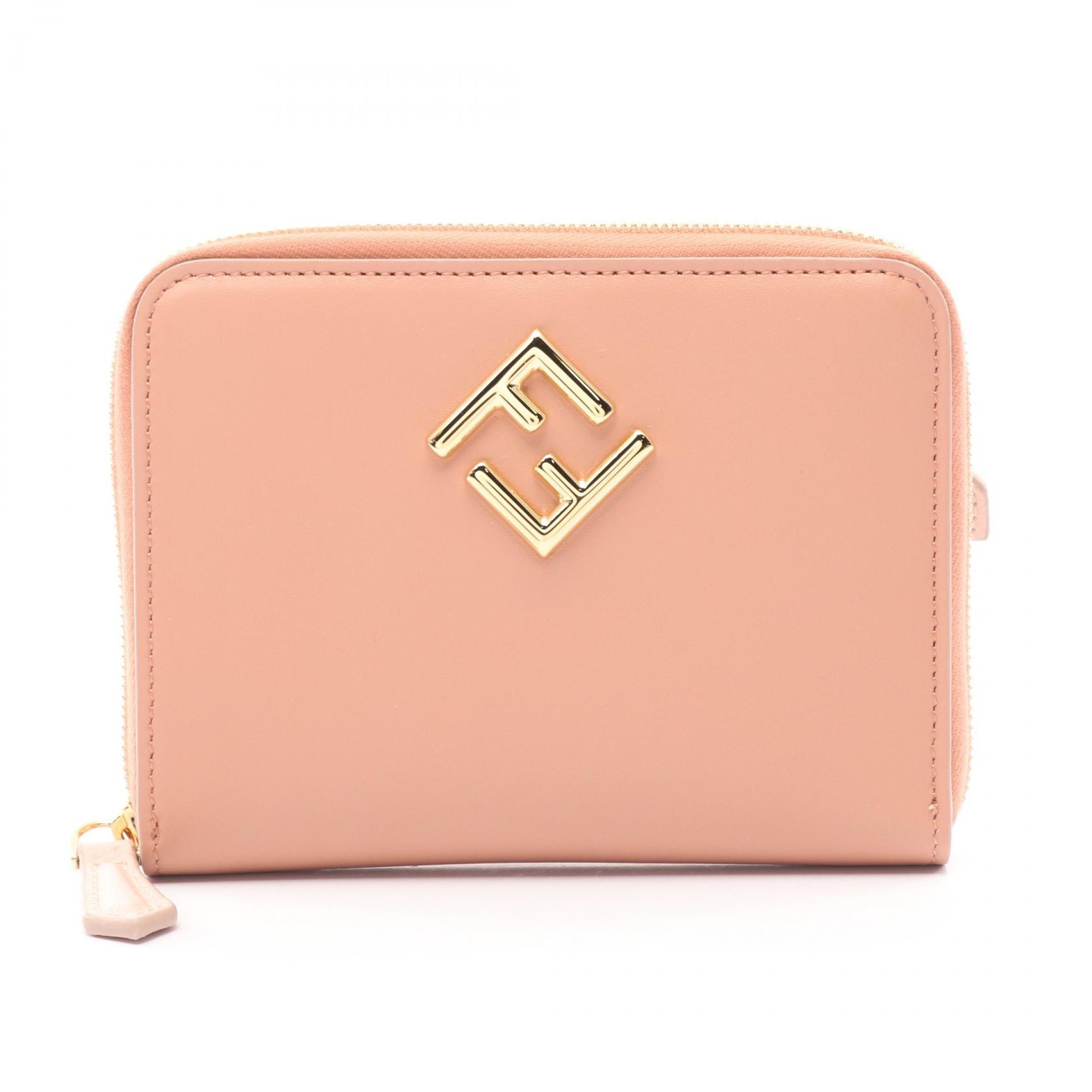 フェンディ FENDI FFダイヤモンド ミディアム ラウンド財布 財布 レザー レディース ピンク系 8M0508ALV4F1SO1 【新品】