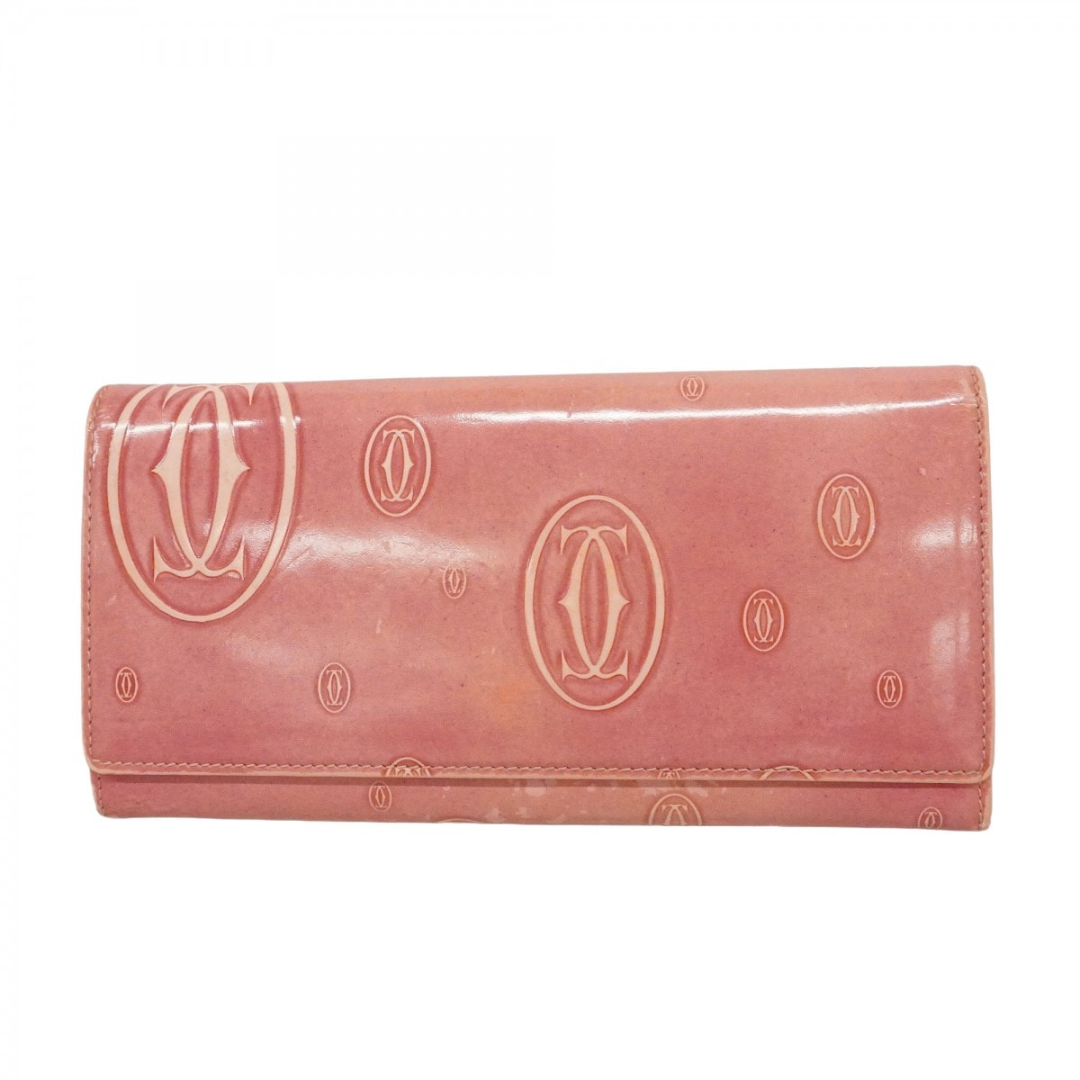 ★SALE【6cc4257】カルティエ 長財布 ハッピーバースデー レザー ピンク シルバー金具【中古】レディース