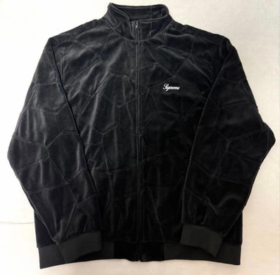 Supreme Patchwork Velour Track Jacket "Black"