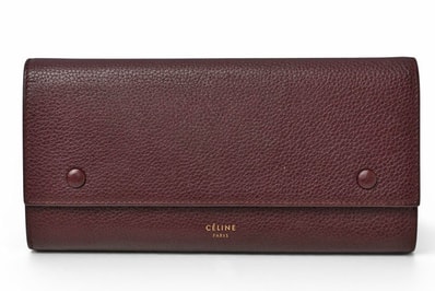 セリーヌ 財布 CELINE 長財布/ラージフラップ マルチファンクション ワイン 101673AFE.28WN【中古】