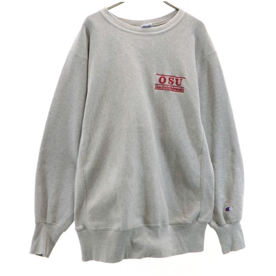 Champion チャンピオン 90s USA製 オールド 刺繍タグ OSU 長袖 リバースウィーブ スウェット トレーナー XL グレー