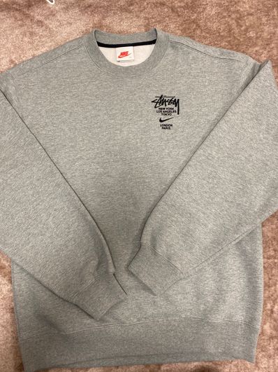 Nike x Stussy International Crewneck Sweatshirt (US Size) "Grey" DC4198-050