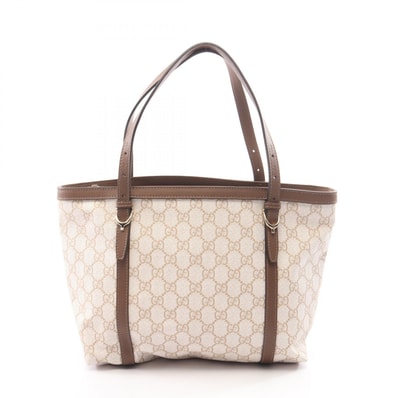 グッチ GUCCI GGスプリーム ハンドバッグ バッグ PVCコーティングキャンバス レザー レディース アイボリー系 / ブラウン系 336776 【中古】