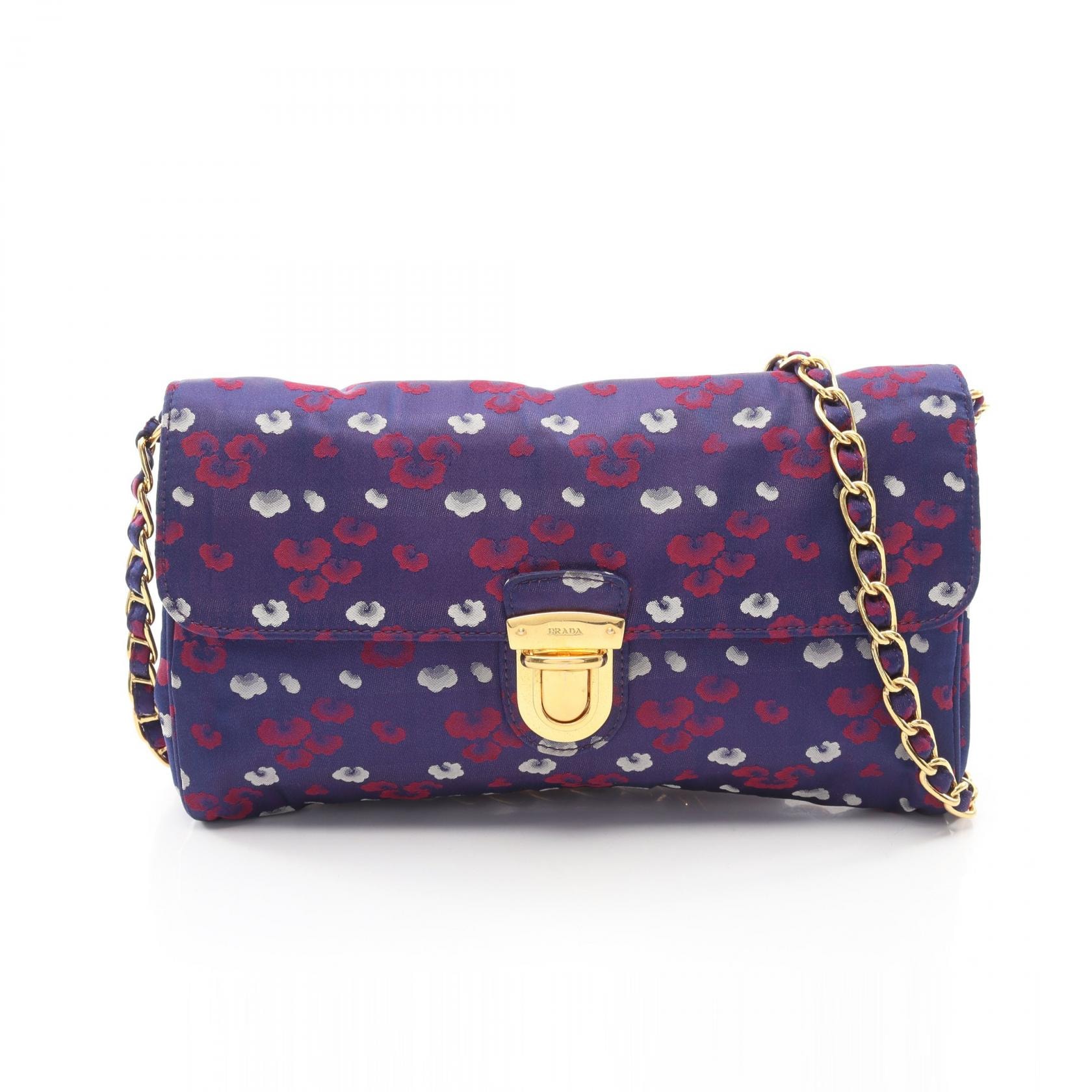 プラダ PRADA ショルダーバッグ バッグ ナイロン レディース ネイビー系 / レッド系 / ホワイト系 BP0584 【中古】