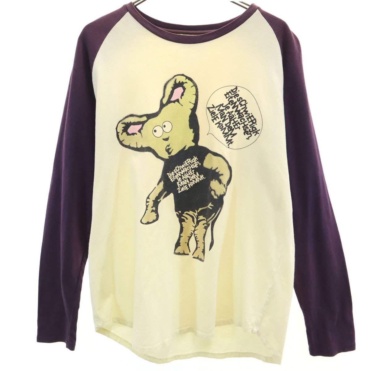 graniph グラニフ ネズミ 長袖 Tシャツ M 生成り ロンT ラグラン