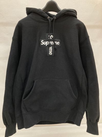 Supreme Cross Box Logo Hooded Sweatshirt "Black"