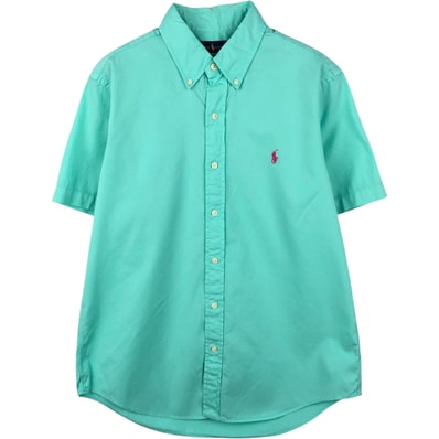 古着 ラルフローレン Ralph Lauren FEATHER WEIGHT TWILL 半袖 ボタンダウンシャツ メンズM相当/eaa637782