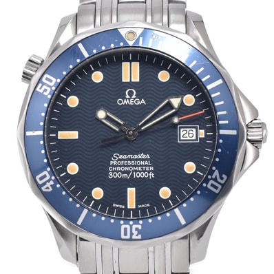 オメガ OMEGA 2531.80 シーマスター 300M プロフェッショナル デイト ブルー 自動巻き メンズ 良品 腕時計 N#150627