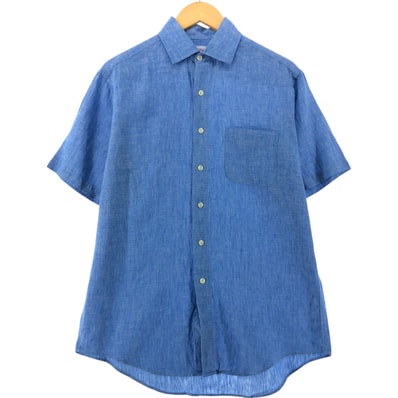 古着 ブルックスブラザーズ Brooks Brothers Est.1818 半袖 リネンシャツ メンズM相当/eaa534143