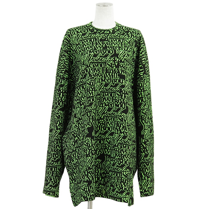 【新品同様】BALENCIAGA バレンシアガ ジャガード ニット サイズ XS メンズ レディース ユニセックス 583085 T1532 トップス ブラック 黒 ルーマニア製