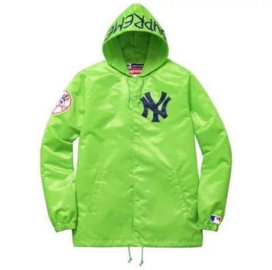 Supreme '47 Brand New York Yankees Satin Hooded Coaches Jkt "Green"