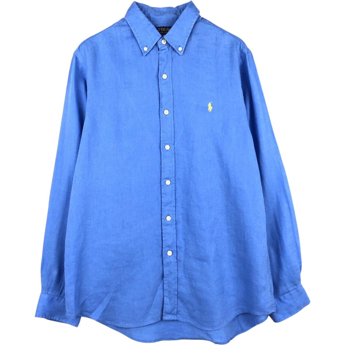 古着 ラルフローレン Ralph Lauren CUSTOM FIT 長袖 リネン ボタンダウンシャツ メンズL相当/eaa676662