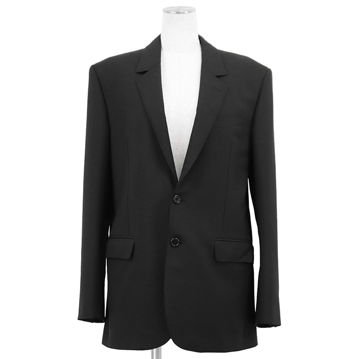 【美品】CELINE セリーヌ テーラードジャケット サイズ 36 レディース JUDE ジュード ウール × モヘヤ シングルブレスト ノッチドラペル 2B 開き見せ センターベント アウター ブラック 黒 イタリア製 2V49F125M