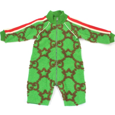 【新品】GUCCI グッチ GGワンピース ベビーウェア ベビー服 表記:9/12/(73/52) グリーン