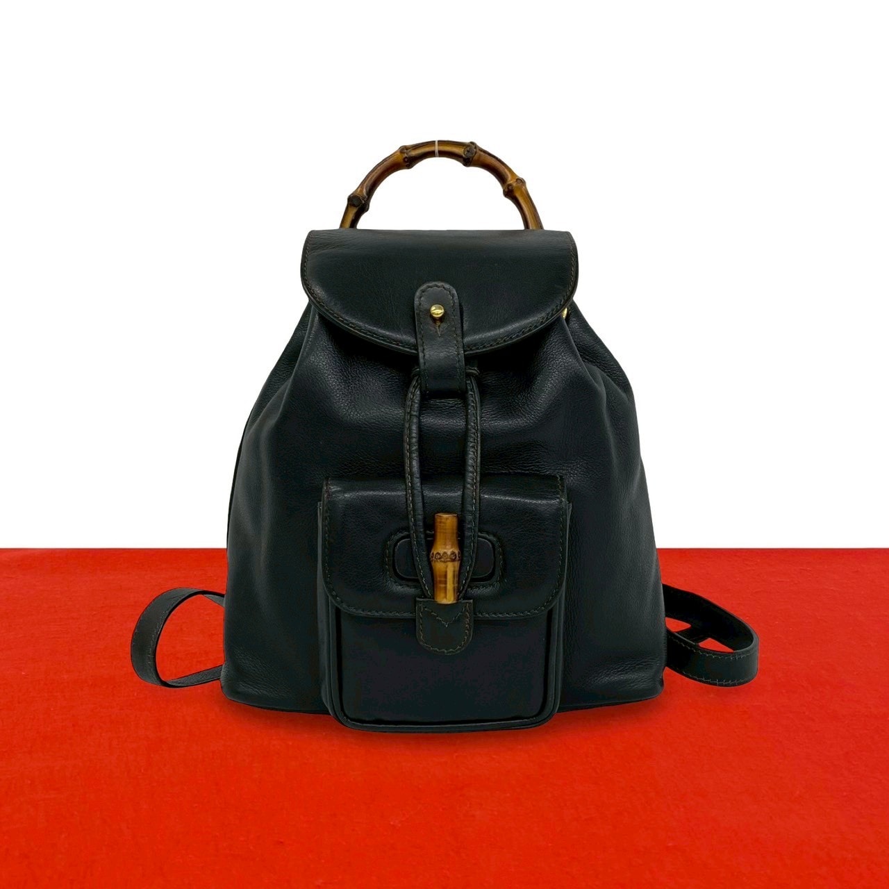 B (目立った傷や汚れなし)】GUCCI グッチ バンブー レザー リュック