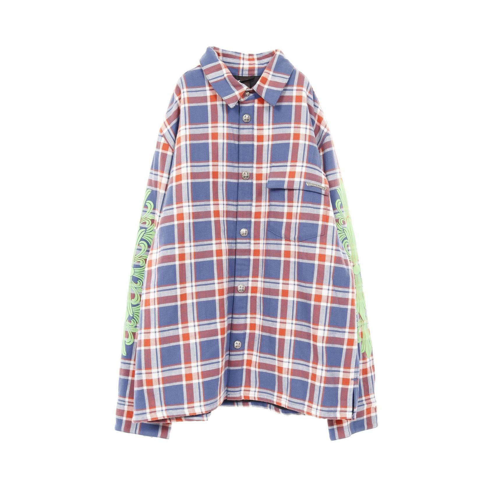 Chrome Hearts WORK'N Floral Cross Flannel Shirt "Blue/Red/Green"