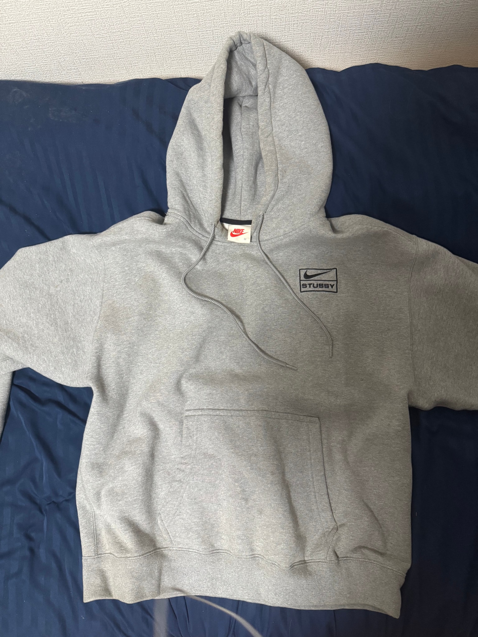 Stussy × Nike NRG Washed Hoodie (US Size) "Grey" DJ9488-063
