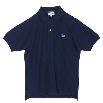 LACOSTE ラコステ PH140LJ ロゴ刺? 半袖 ポロシャツ ネイビー系 M【中古】