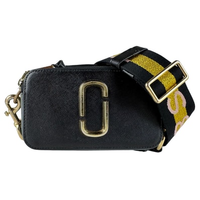 マークジェイコブス MARC JACOBS ショルダーバッグ スナップショット PVCコーティングキャンバス ブラック/アイボリー/グレー レディース【中古】 z10929