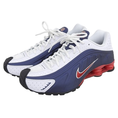 ナイキ 新品同様 NIKE SHOX R4 スニーカー シューズ メンズ ネイビー/ホワイト 27.5cm HQ1988-400 27.5
